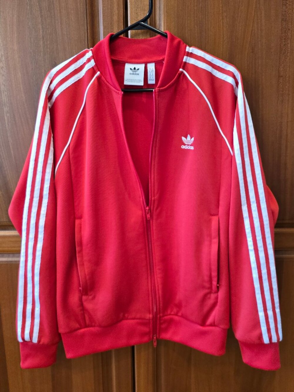 adidas classic red with white stripes, jogger jacket medium - Picture 2 of 10